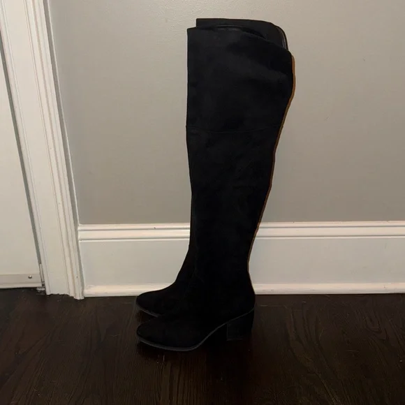 B.P. Nordstrom Luke Black Faux Suede Over Knee Boots sz 7.5 - Picture 4 of 7